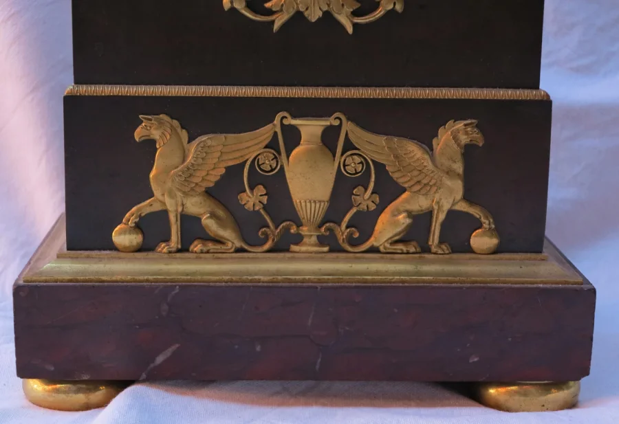 1795′ Directoire Period Clock in Double Patina Bronze with Ouroboros