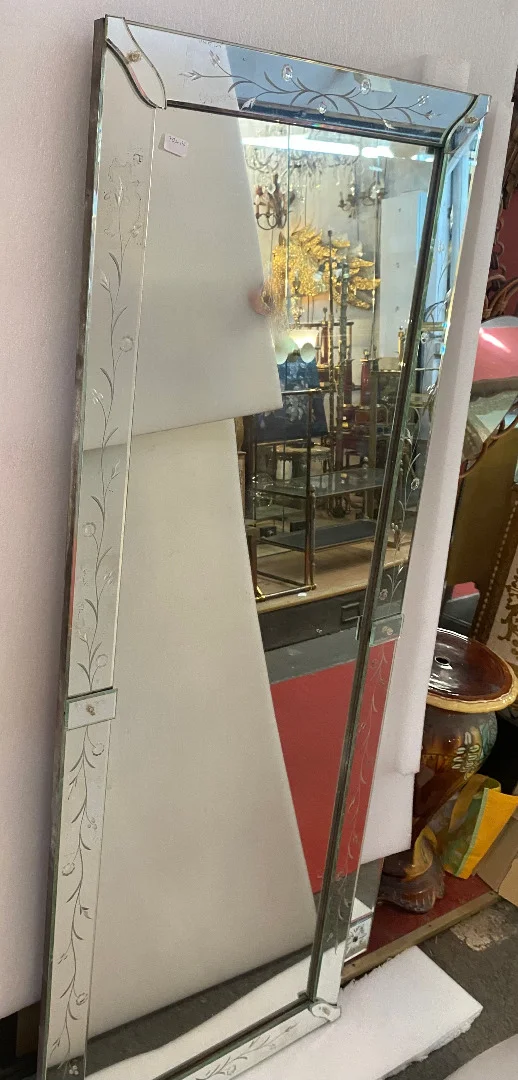 1950′ Miroir Venise à Fleurs 176 x 90 cm