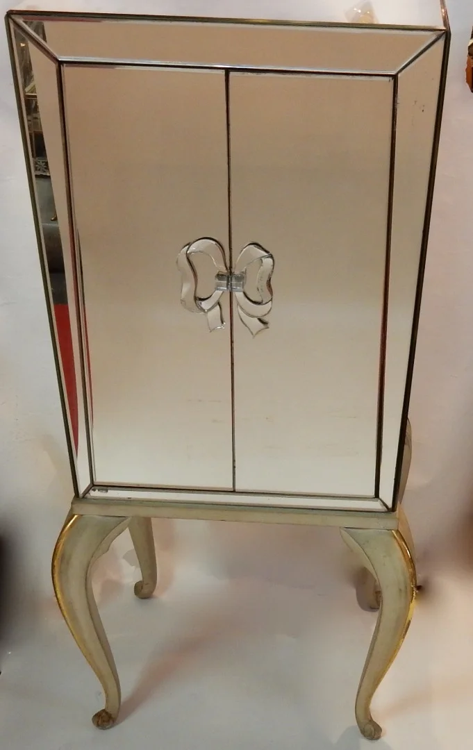 1940′ Cabinet Jansen Art Déco Orné De Miroirs
