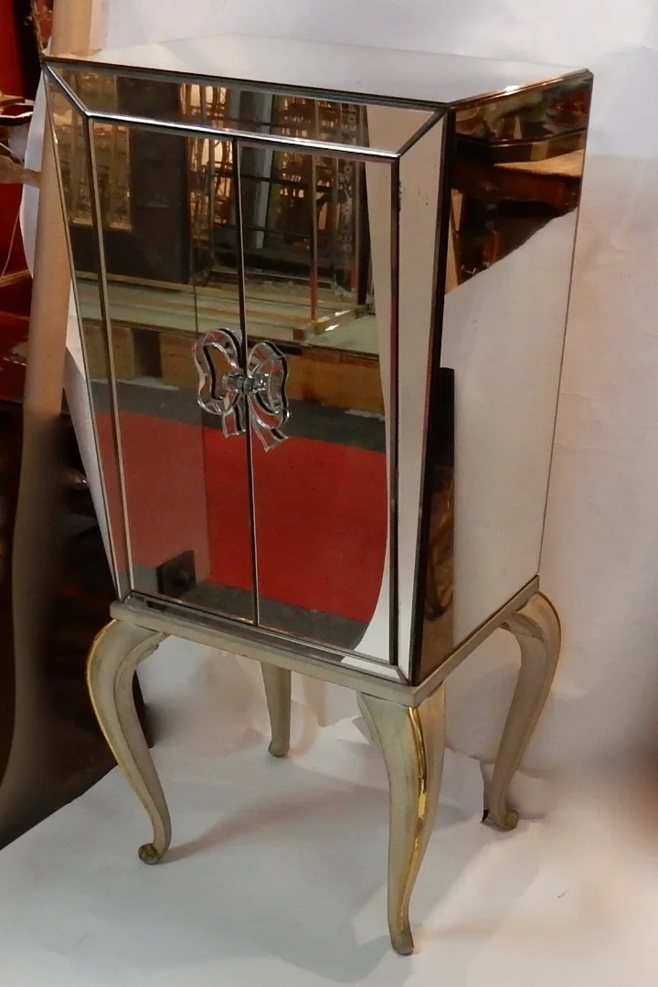 1940′ Cabinet Jansen Art Déco Orné De Miroirs