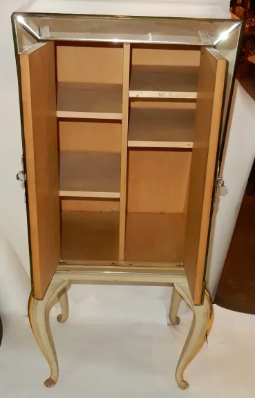 1940′ Cabinet Jansen Art Déco Orné De Miroirs
