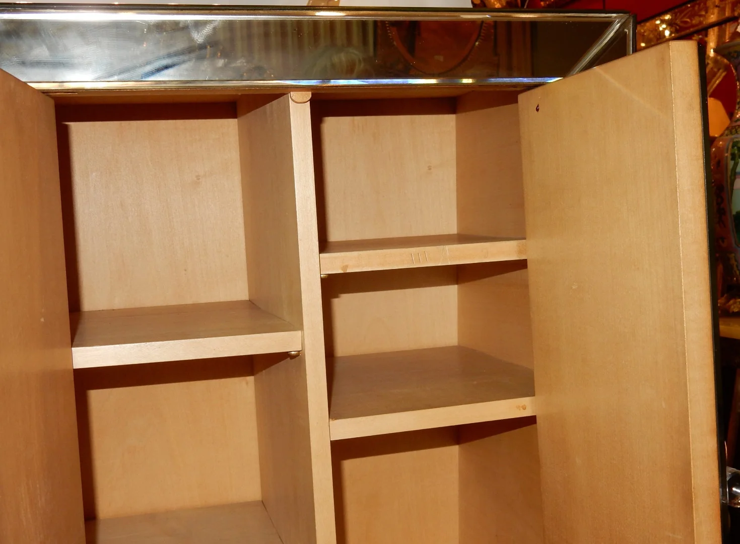 1940′ Cabinet Jansen Art Déco Orné De Miroirs