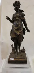 1890′ Bronze Statue Woman Signed Moreau