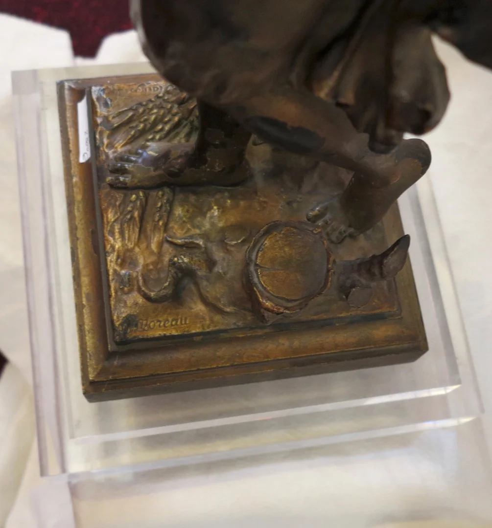 1890′ Statue Bronze Femme Signée Moreau