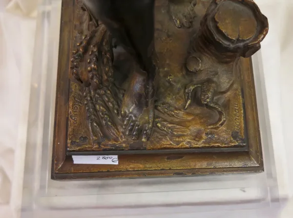 1890′ Bronze Statue Woman Signed Moreau