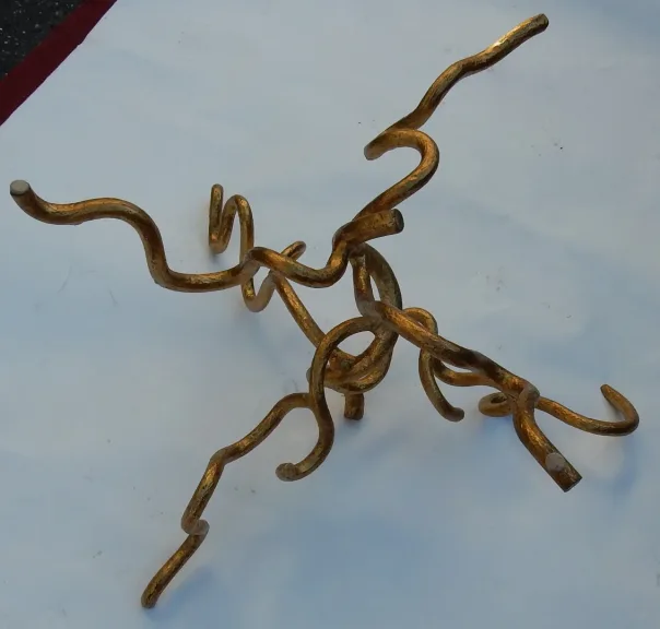 1970′ Coffee Table In Battered Iron With Interlacing DLG Agostini or Giacometti