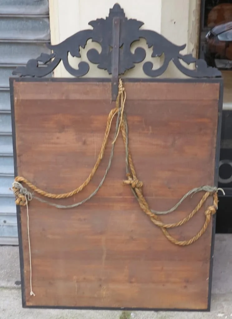 Venetian Mirror with Pediment Style LXIV Red Color Bohemia 19th