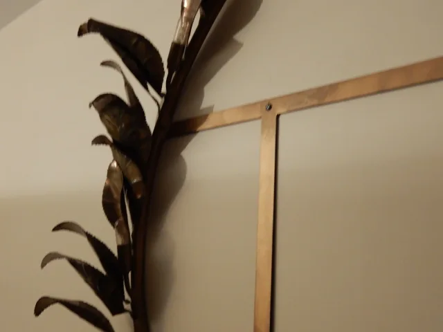 1970/80′ Miroir Éclairant Décor Bambou au Feuillage Style Duval Brasseur Par Barbier Pour Maison Jansen 180 X 140 cm Pièce Unique De Commande