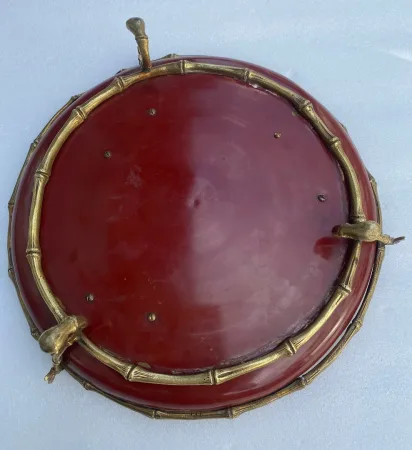 1850s Bronze Dish with Japonisme Bamboo Design by Alphonse Giroux