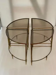 1970s Set of 4 Tables by Maison Baguès or Jansen