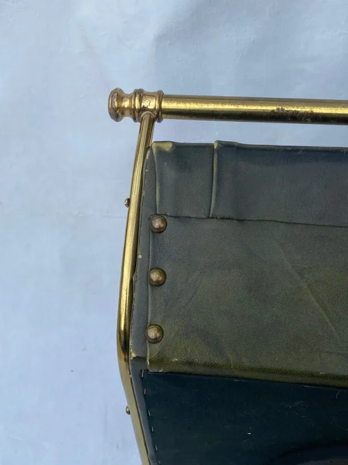 1970s Musician’s Chair for Harpist in Bronze and Leather