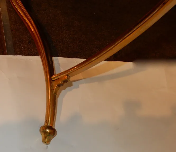 1940/50 Coffee Table Chinese Lacquer Tray Maison Baguès in Gilt Bronze