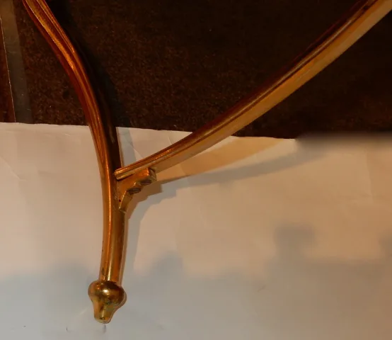 1940/50 Table Basse Plateau Laque de Chine Maison Baguès en Bronze Doré