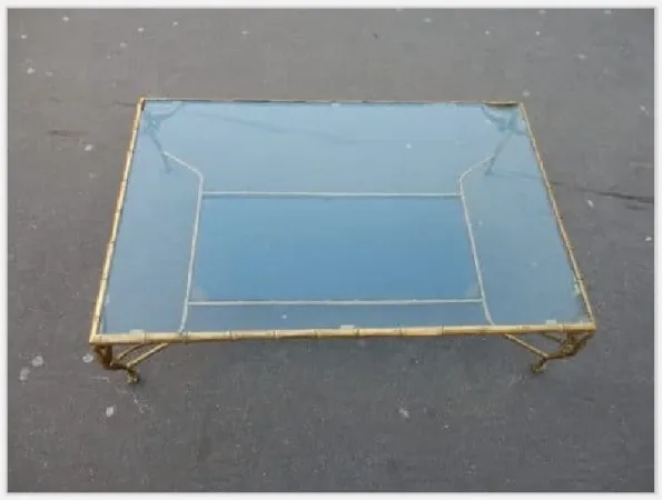 1950/70′ Bronze Coffee Table With Swans and Its 6 End Tables