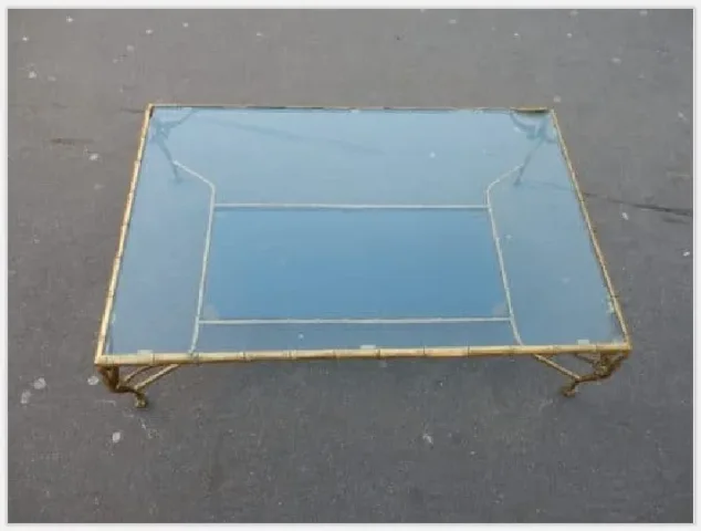 1950/70′ Table Basse en Bronze Aux Cygnes et Ses 6 Bouts de canapés