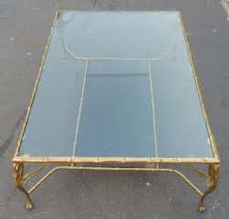 1950/70′ Bronze Coffee Table With Swans and Its 6 End Tables