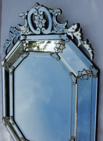 1880/1900 Miroir Style Louis XIV à l’Étoile à 5 Branches