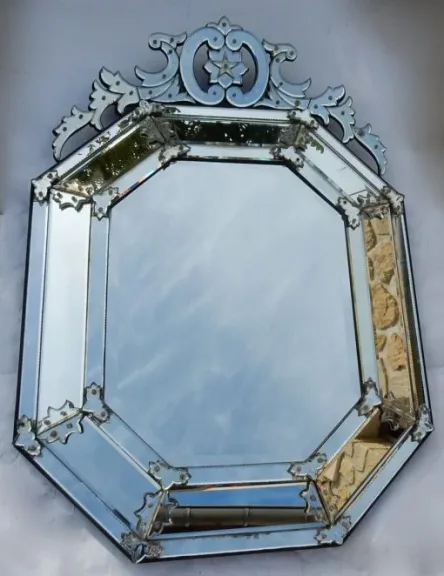 1880/1900 Louis XIV Style Mirror with 5-Pointed Star