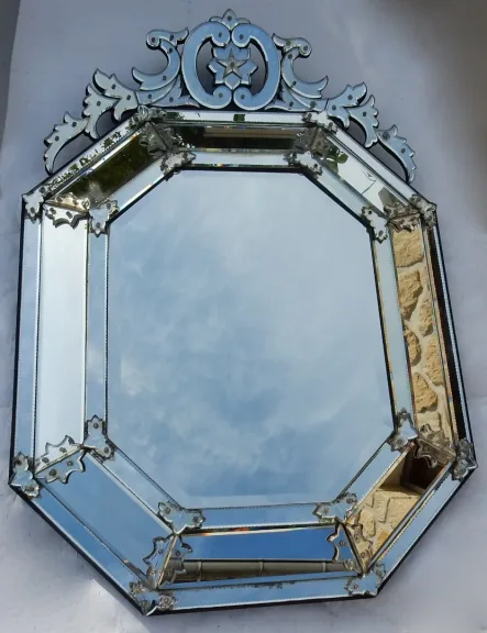 1880/1900 Louis XIV Style Mirror with 5-Pointed Star