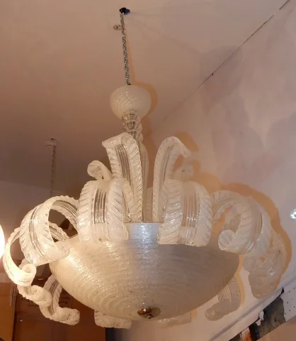 1950/70 Barovier & Toso di Murano Water Jet Chandelier