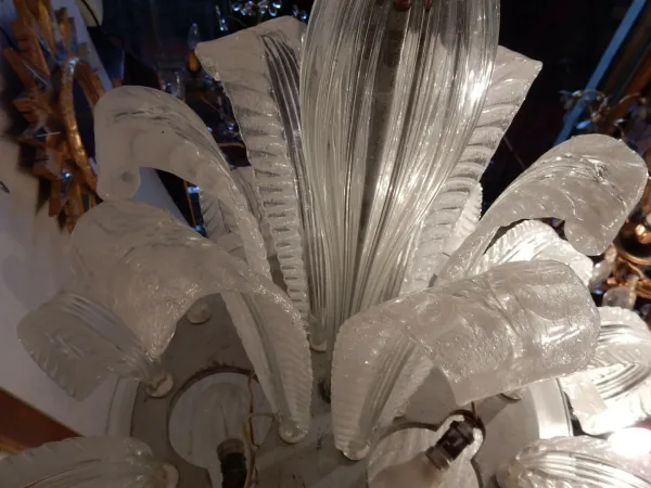 1950/70 Barovier & Toso di Murano Water Jet Chandelier