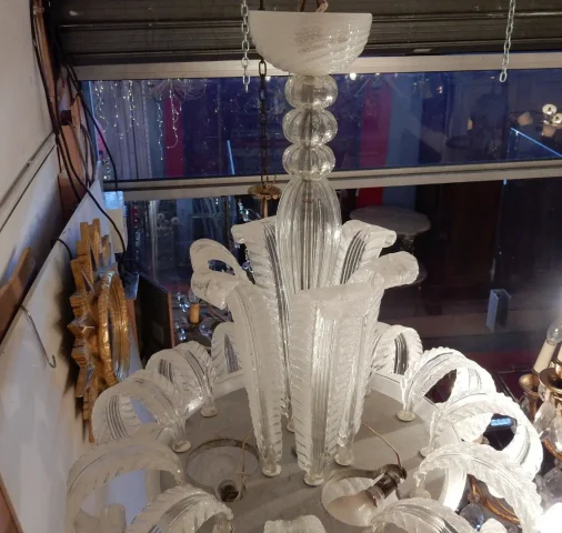 1950/70 Barovier & Toso di Murano Water Jet Chandelier