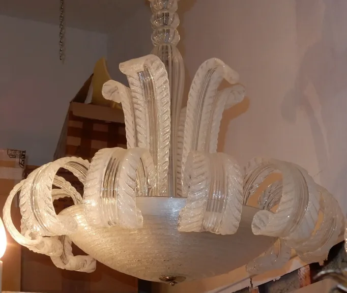 1950/70 Barovier & Toso di Murano Water Jet Chandelier