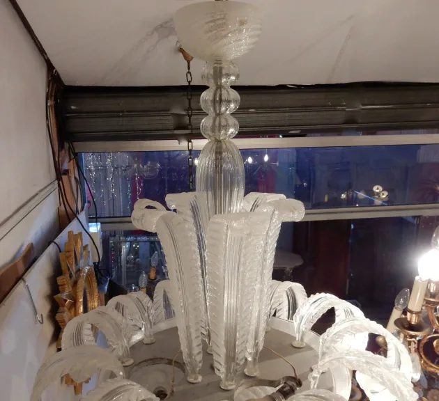 1950/70 Barovier & Toso di Murano Water Jet Chandelier