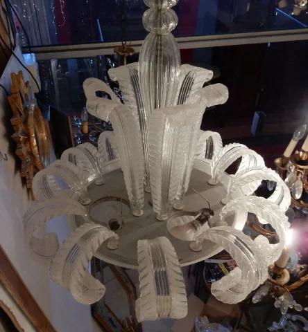 1950/70 Barovier & Toso di Murano Water Jet Chandelier