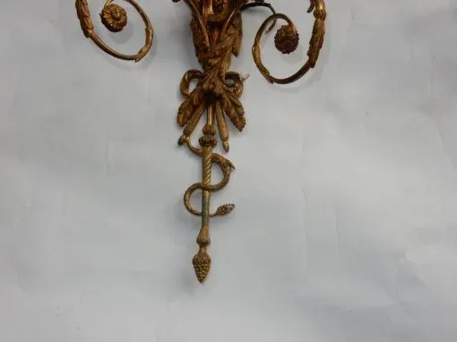 1880′ Pair of Bronze Sconces Children Playing 2 Trumpets Model by Jean HAURE