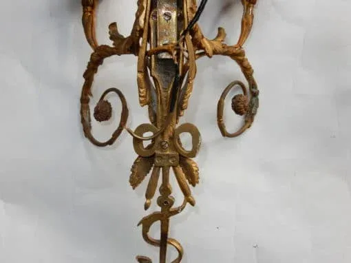 1880′ Pair of Bronze Sconces Children Playing 2 Trumpets Model by Jean HAURE