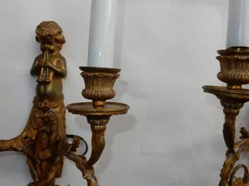 Appliques En Bronze Enfants Jouant Des 2 Trompettes Modèle de Jean HAURE