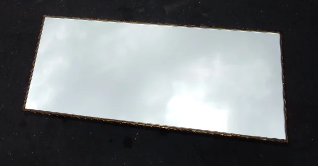 1950/70′ Table Basse en Bronze Doré Décor Palmier Maison Charles