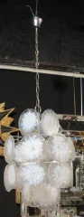 1950/70′ Vistosi Chandelier 24 Opalescent Crystals