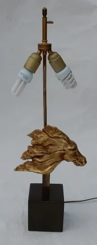 1990' Illuminating Horse's Head Wall Lamp in Gilt Bronze and Gypsum Duval Brasseur Style