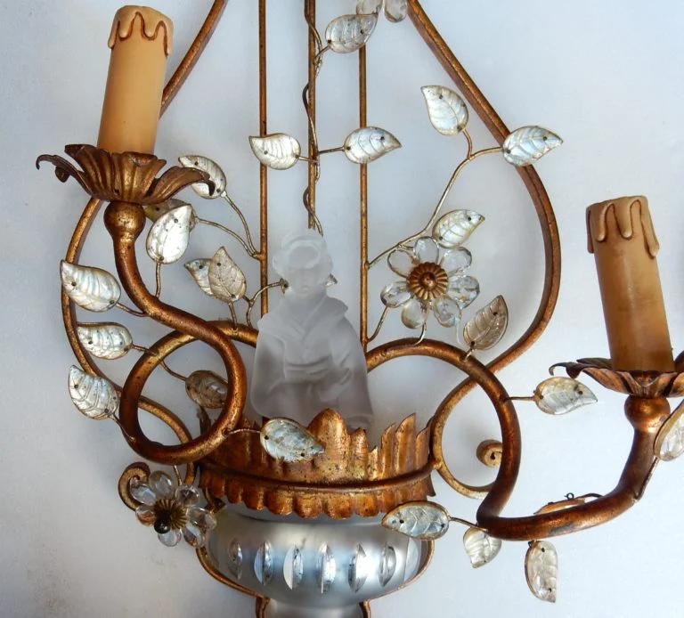 1970′ Pair of Chinese Sconces Maison Baguès Style