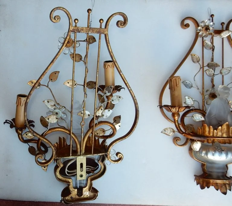 1970′ Pair of Chinese Sconces Maison Baguès Style