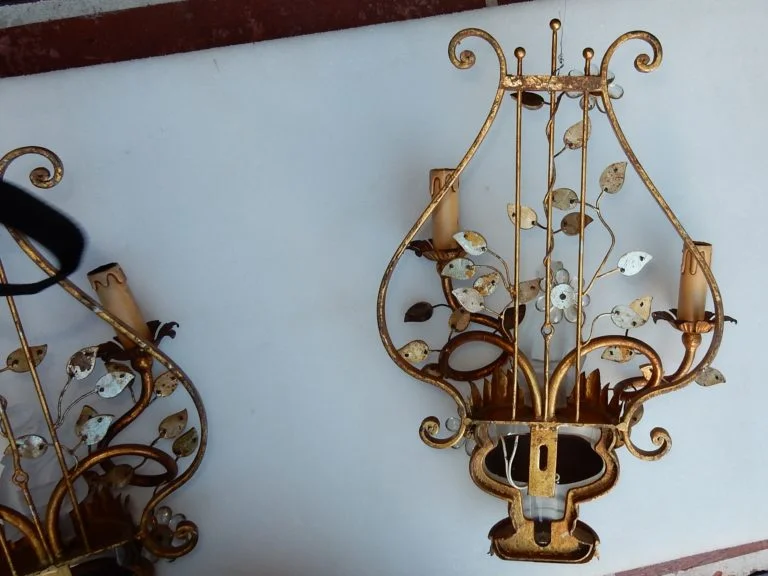1970′ Paire d’Appliques aux Chinois Style Maison Baguès