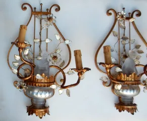 1970′ Paire d’Appliques aux Chinois Style Maison Baguès