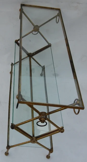 1950s/70s Brass Magazine Rack Bibus in the Style of Maison Jansen, Originating from a Parisian Palace