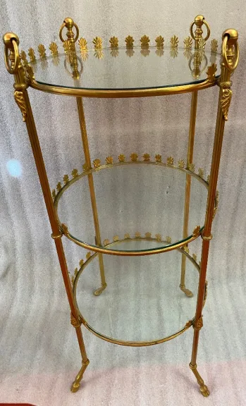 1950/70′ Round Bronze Servant 3 Trays Weisweiler Style