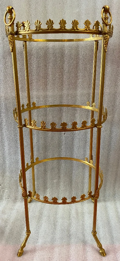 1950/70′ Round Bronze Servant 3 Trays Weisweiler Style