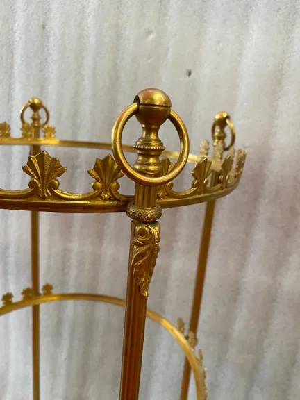 1950/70′ Round Bronze Servant 3 Trays Weisweiler Style