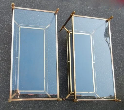 1950/70′ Paire de Tables Basses Maison Jansen Cuir 93 X 48 X H 49 cm