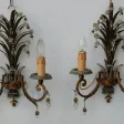 1950/70′ Paire d’Appliques au Feuillage Ananas Style Maison Baguès