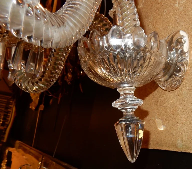 1940/50' Paire d'Appliques Au Poignard En Cristal De Baccarat