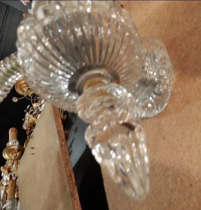 1940/50' Pair of Baccarat Crystal Dagger Sconces