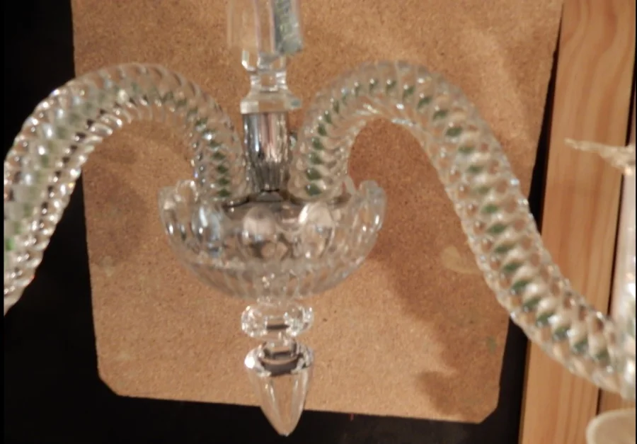 1940/50' Paire d'Appliques Au Poignard En Cristal De Baccarat