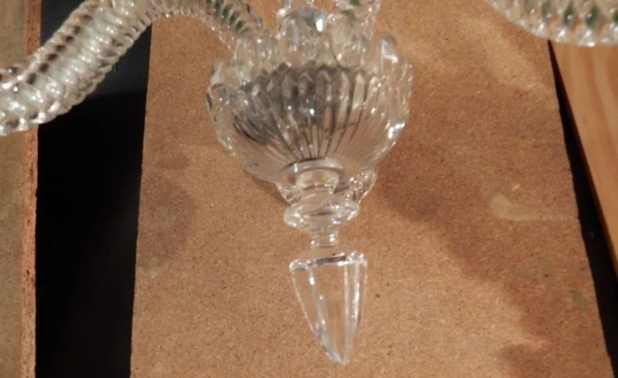 1940/50' Paire d'Appliques Au Poignard En Cristal De Baccarat