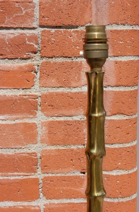 1950/70 Deux Lampadaires Similaires En Bronze Doré Maison Baguès Modèle Bambou